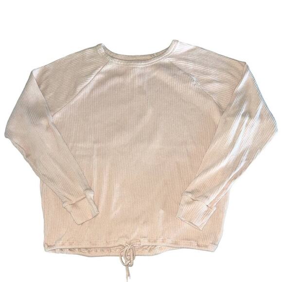 Madewell Avalon Pink Front Tie Long Sleeve Pullover Top - Picture 1 of 10